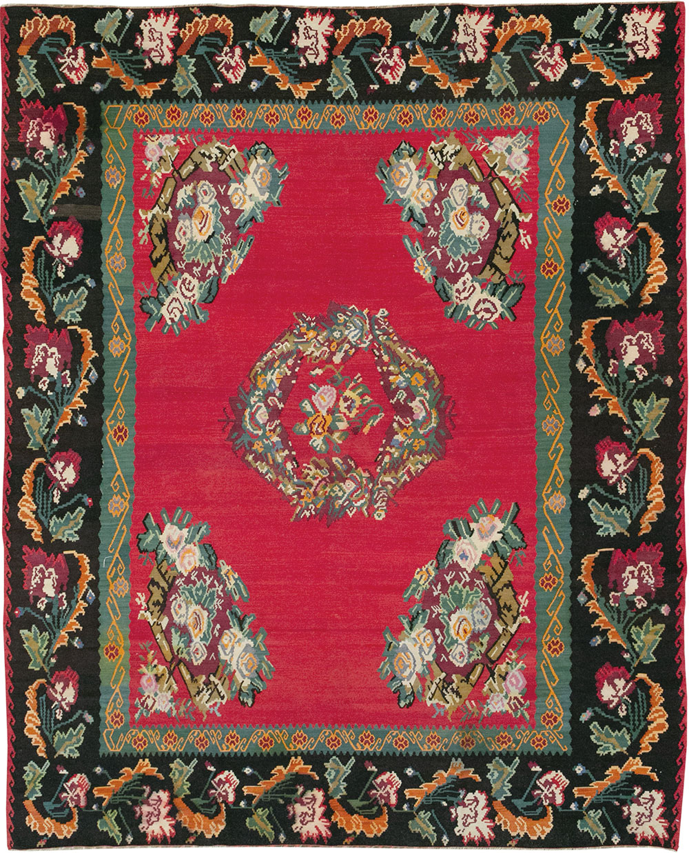 Vintage European Bessarabian Kilim Room Size Carpet, No.33279 - Galerie Shabab