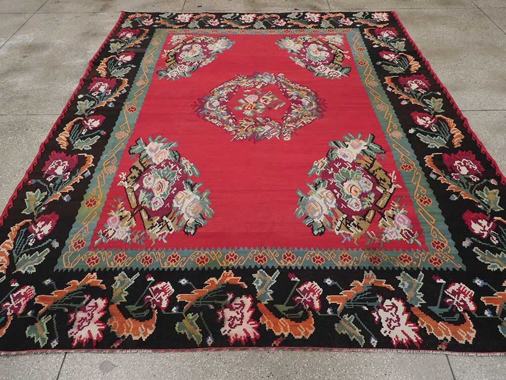 Vintage European Bessarabian Kilim Room Size Carpet, No.33279 - Galerie Shabab