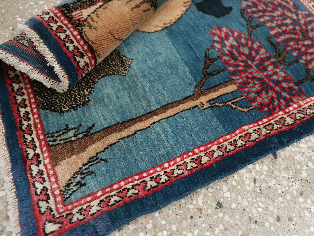 Antique Persian Kashan Pictorial Rug, No.33280 - Galerie Shabab