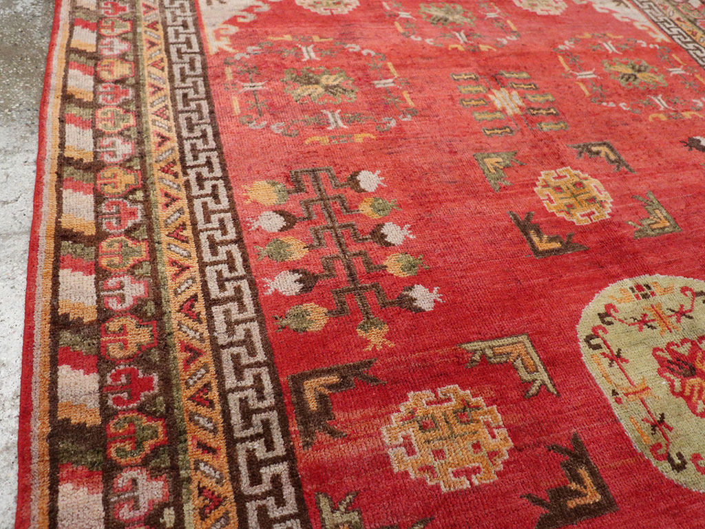 Antique East Turkestan Khotan Accent Rug, No.33282 - Galerie Shabab