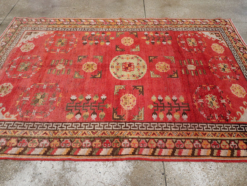 Antique East Turkestan Khotan Accent Rug, No.33282 - Galerie Shabab