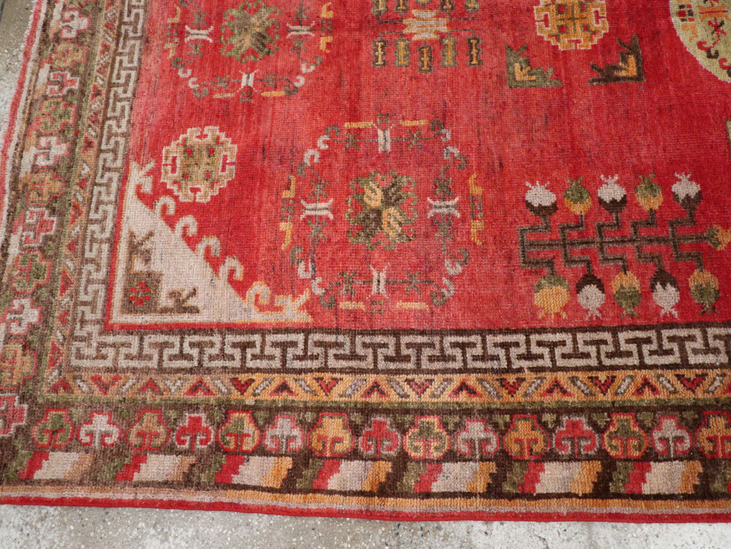 Antique East Turkestan Khotan Accent Rug, No.33282 - Galerie Shabab