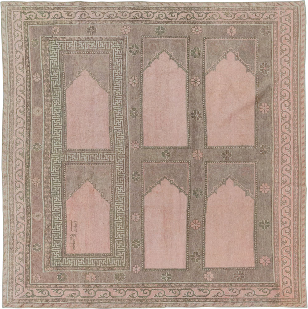 Vintage East Turkestan Khotan Square Accent Carpet, No.33284 - Galerie Shabab