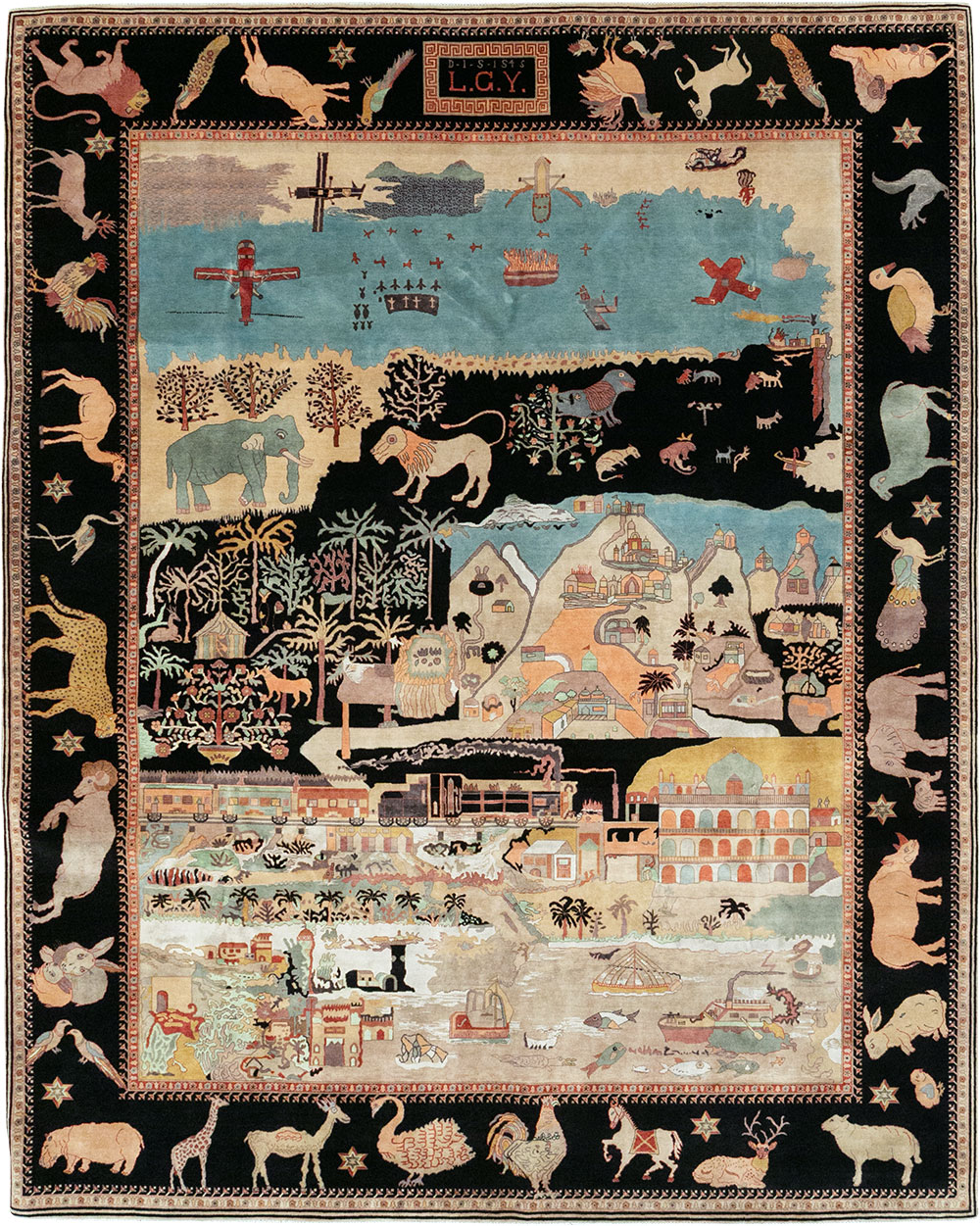 Vintage Indo-Persian Tabriz Room Size Carpet, No.33286 - Galerie Shabab