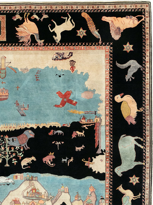 Vintage Indo-Persian Tabriz Room Size Carpet, No.33286 - Galerie Shabab