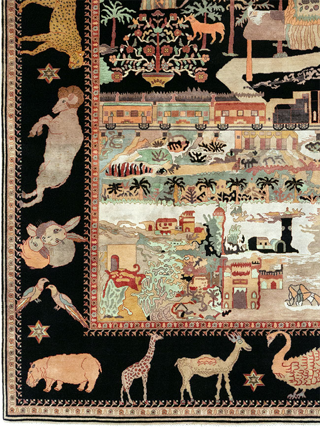 Vintage Indo-Persian Tabriz Room Size Carpet, No.33286 - Galerie Shabab