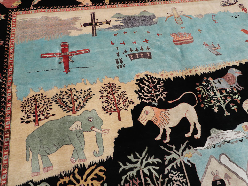 Vintage Indo-Persian Tabriz Room Size Carpet, No.33286 - Galerie Shabab