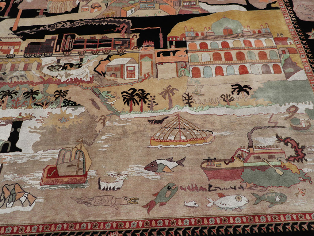 Vintage Indo-Persian Tabriz Room Size Carpet, No.33286 - Galerie Shabab
