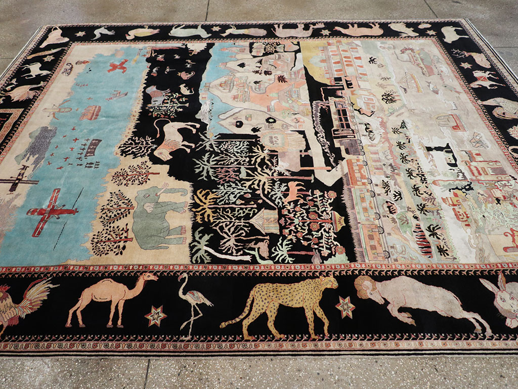 Vintage Indo-Persian Tabriz Room Size Carpet, No.33286 - Galerie Shabab