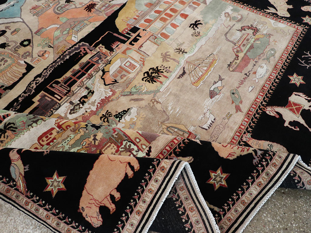 Vintage Indo-Persian Tabriz Room Size Carpet, No.33286 - Galerie Shabab