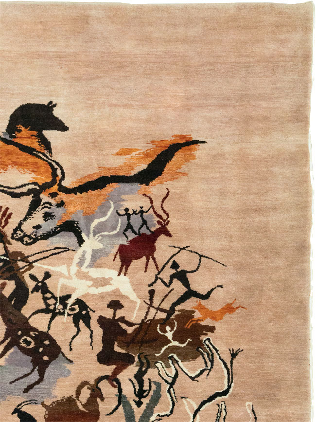 Mid-20th Century Art Deco Carpet: Caverna By Olga Fisch, No.33288 - Galerie Shabab