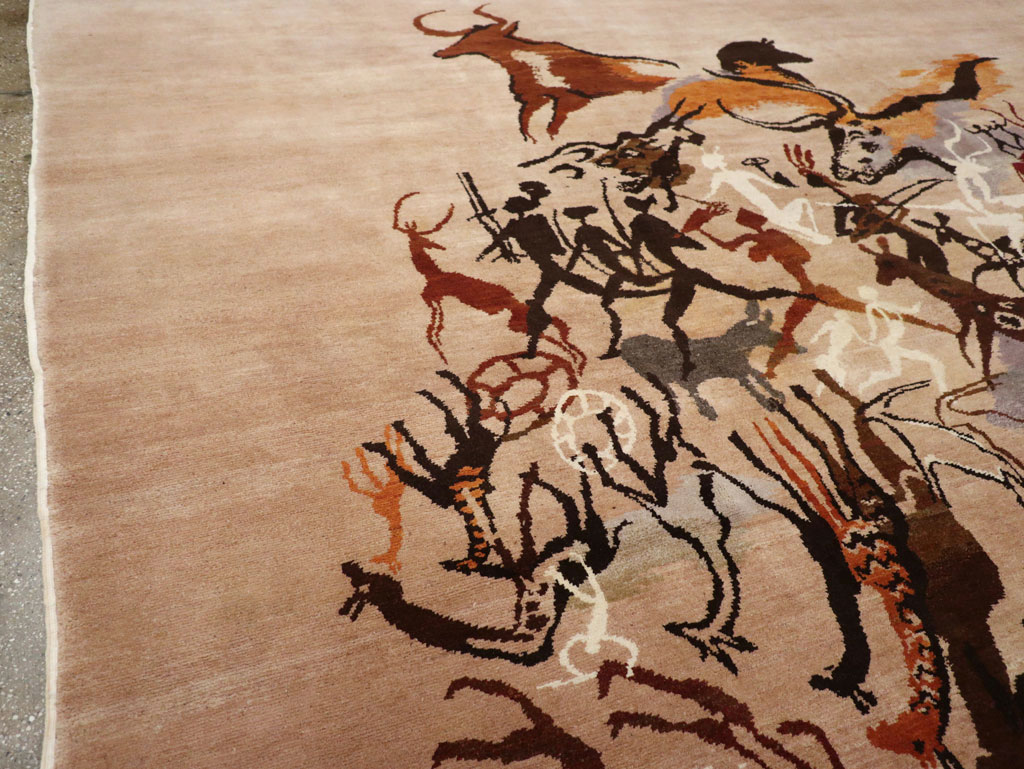 Mid-20th Century Art Deco Carpet: Caverna By Olga Fisch, No.33288 - Galerie Shabab