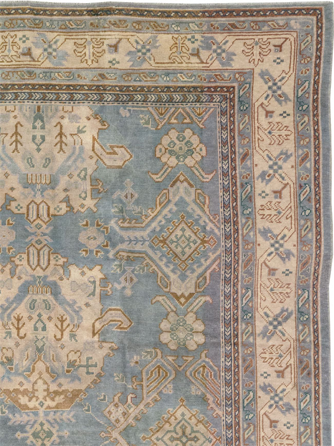Antique Turkish Oushak Large Square Room Size Carpet, No.33295 - Galerie Shabab
