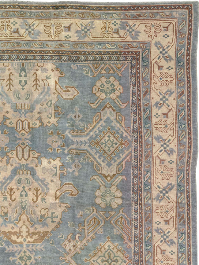 Antique Turkish Oushak Large Square Room Size Carpet, No.33295 - Galerie Shabab