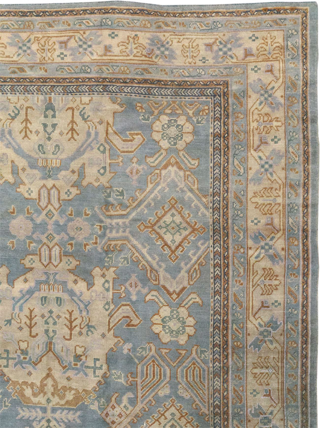 Antique Turkish Oushak Large Square Room Size Carpet, No.33295 - Galerie Shabab