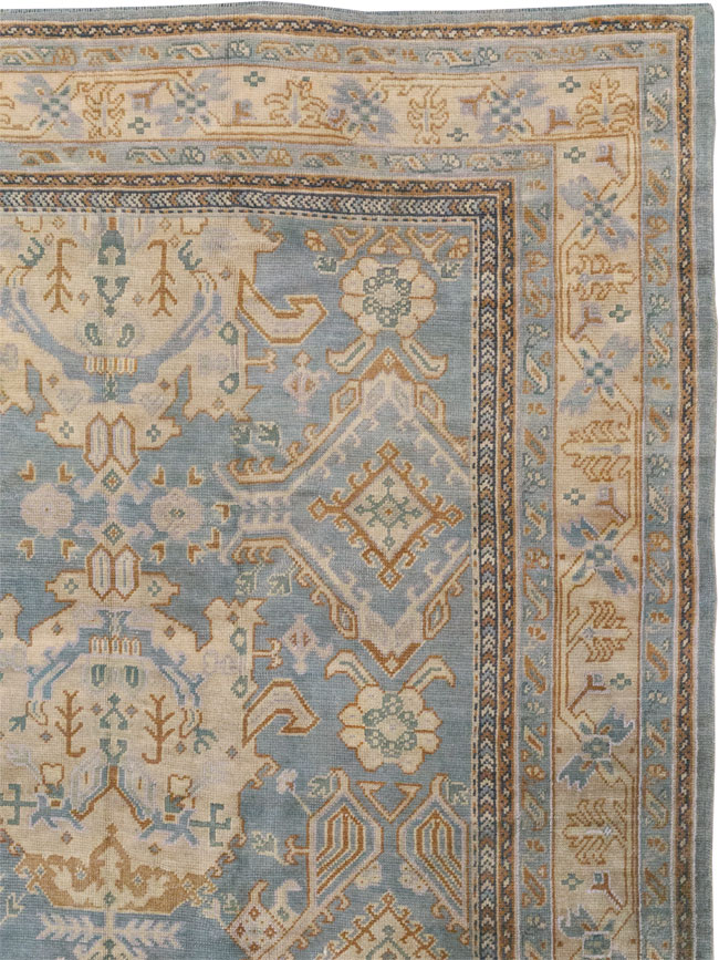 Antique Turkish Oushak Large Square Room Size Carpet, No.33295 - Galerie Shabab