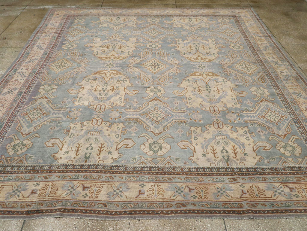 Antique Turkish Oushak Large Square Room Size Carpet, No.33295 - Galerie Shabab