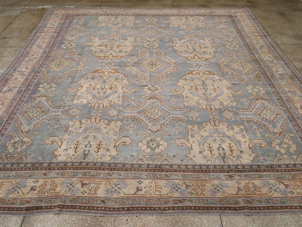Antique Turkish Oushak Large Square Room Size Carpet, No.33295 - Galerie Shabab