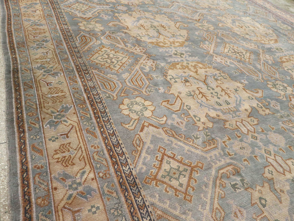 Antique Turkish Oushak Large Square Room Size Carpet, No.33295 - Galerie Shabab