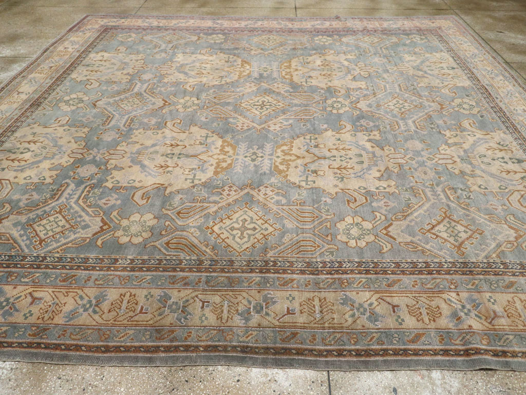 Antique Turkish Oushak Large Square Room Size Carpet, No.33295 - Galerie Shabab
