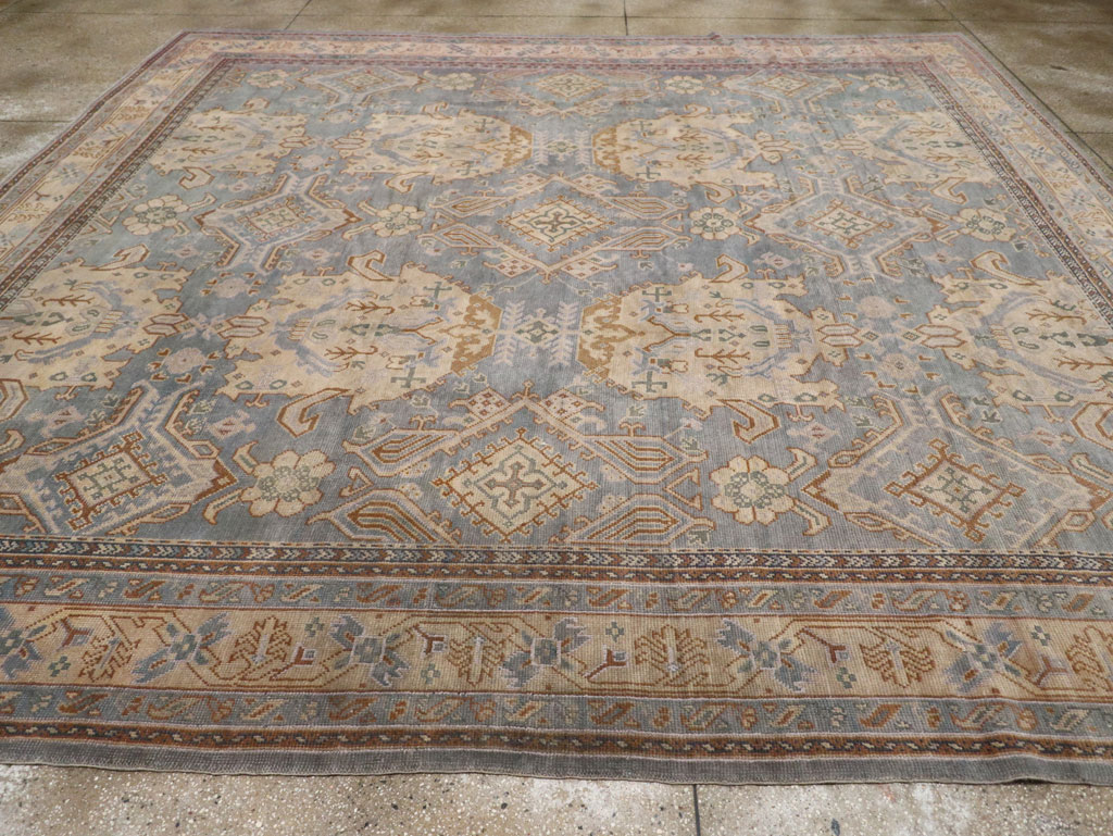 Antique Turkish Oushak Large Square Room Size Carpet, No.33295 - Galerie Shabab