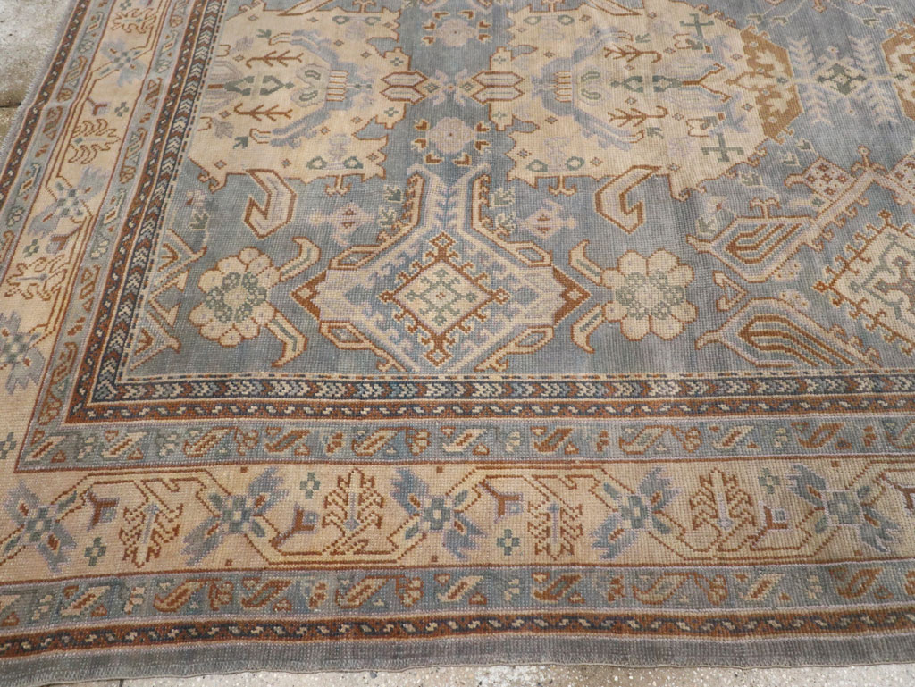 Antique Turkish Oushak Large Square Room Size Carpet, No.33295 - Galerie Shabab