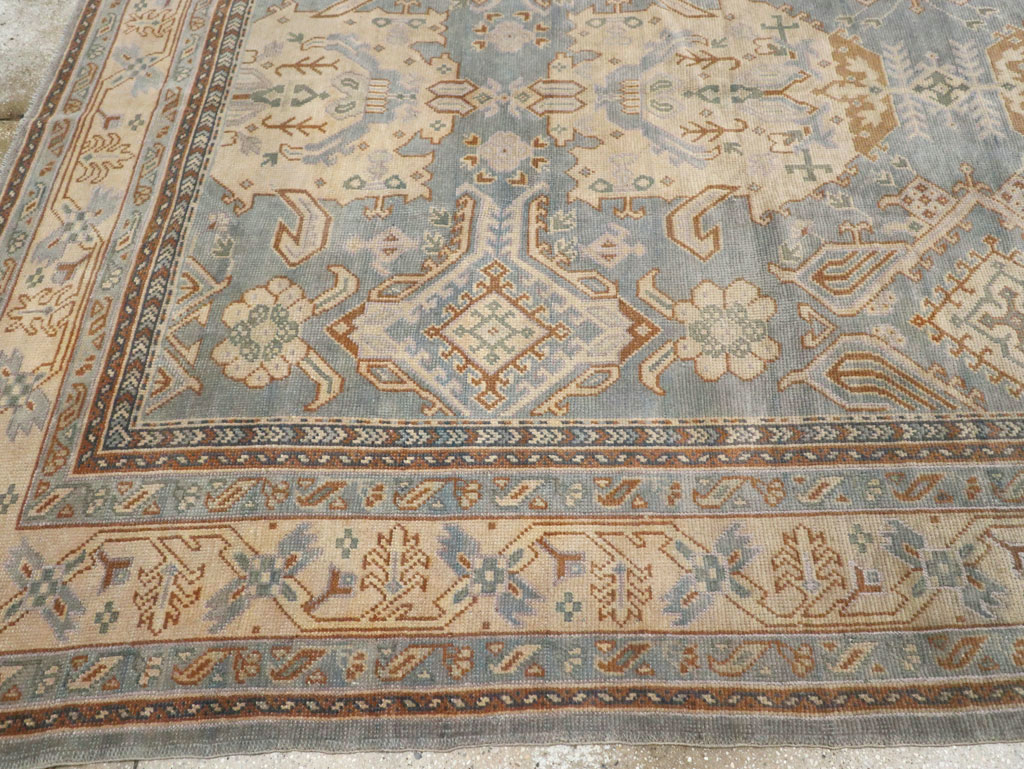 Antique Turkish Oushak Large Square Room Size Carpet, No.33295 - Galerie Shabab