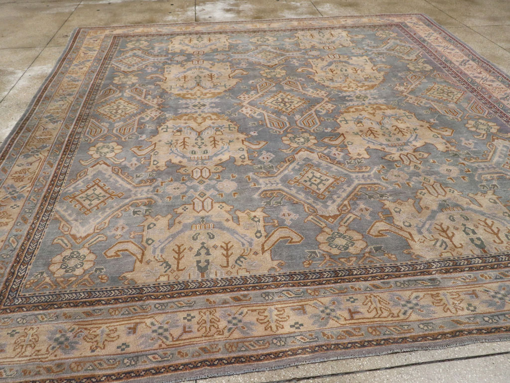 Antique Turkish Oushak Large Square Room Size Carpet, No.33295 - Galerie Shabab
