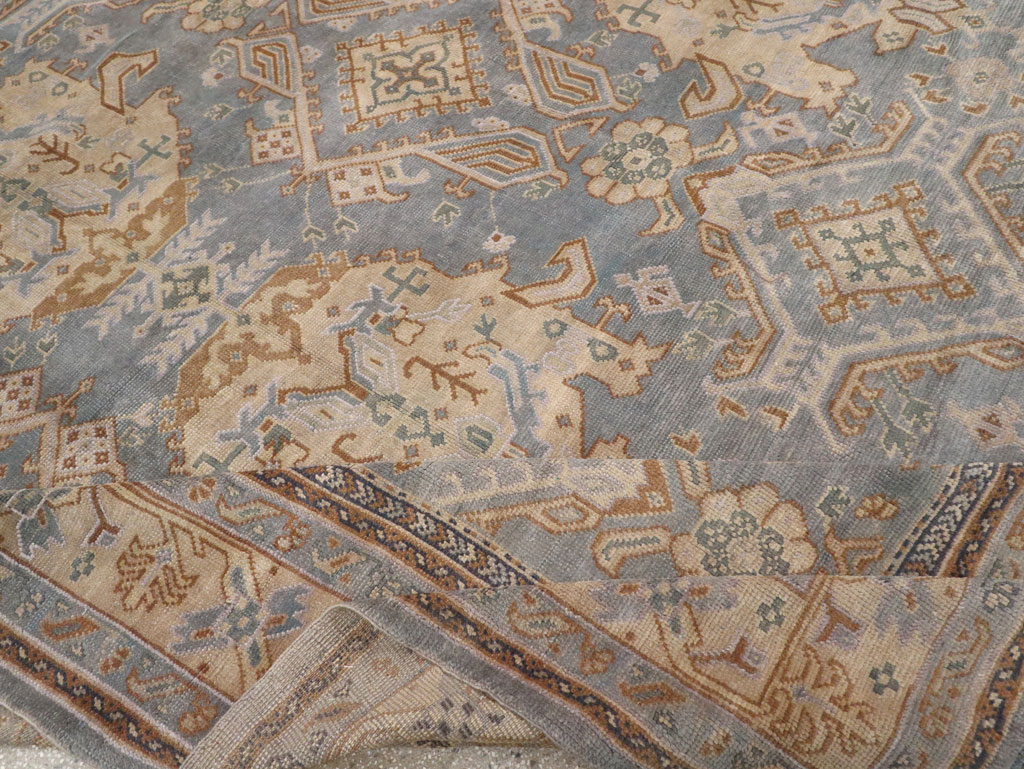 Antique Turkish Oushak Large Square Room Size Carpet, No.33295 - Galerie Shabab