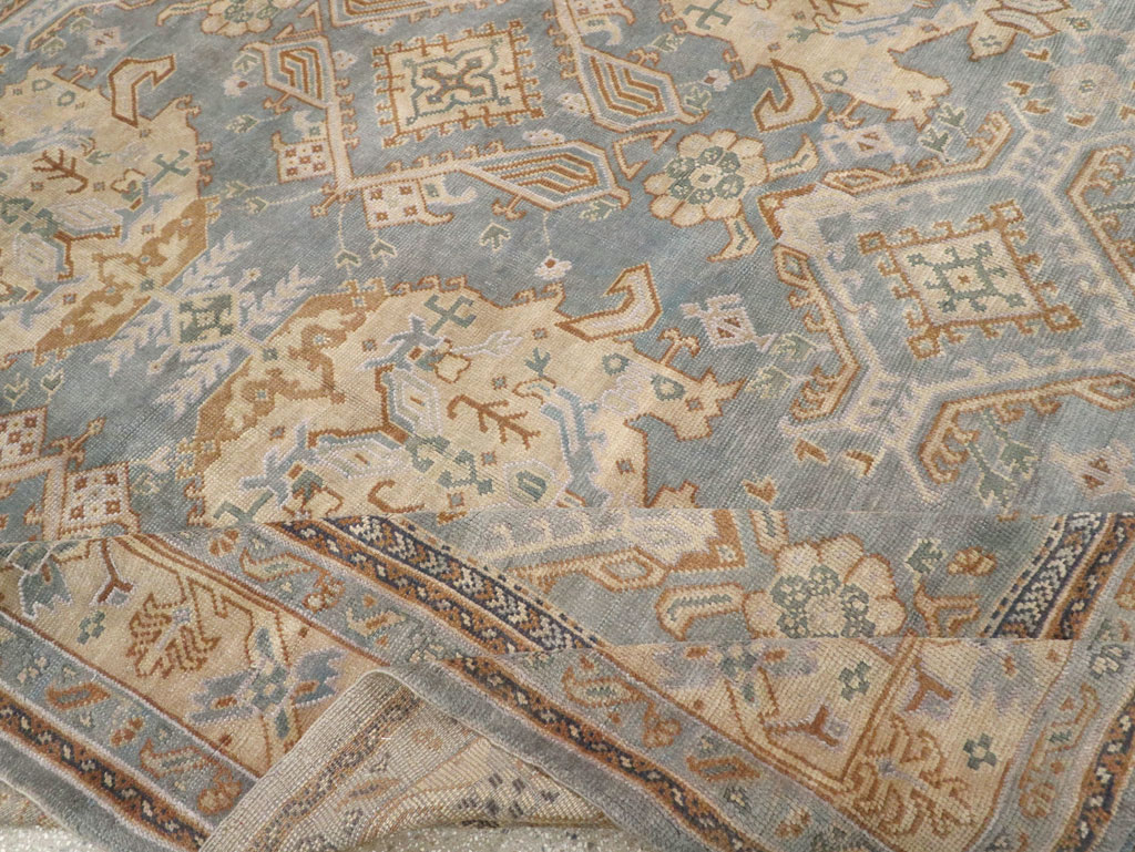 Antique Turkish Oushak Large Square Room Size Carpet, No.33295 - Galerie Shabab