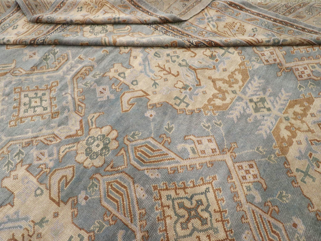 Antique Turkish Oushak Large Square Room Size Carpet, No.33295 - Galerie Shabab