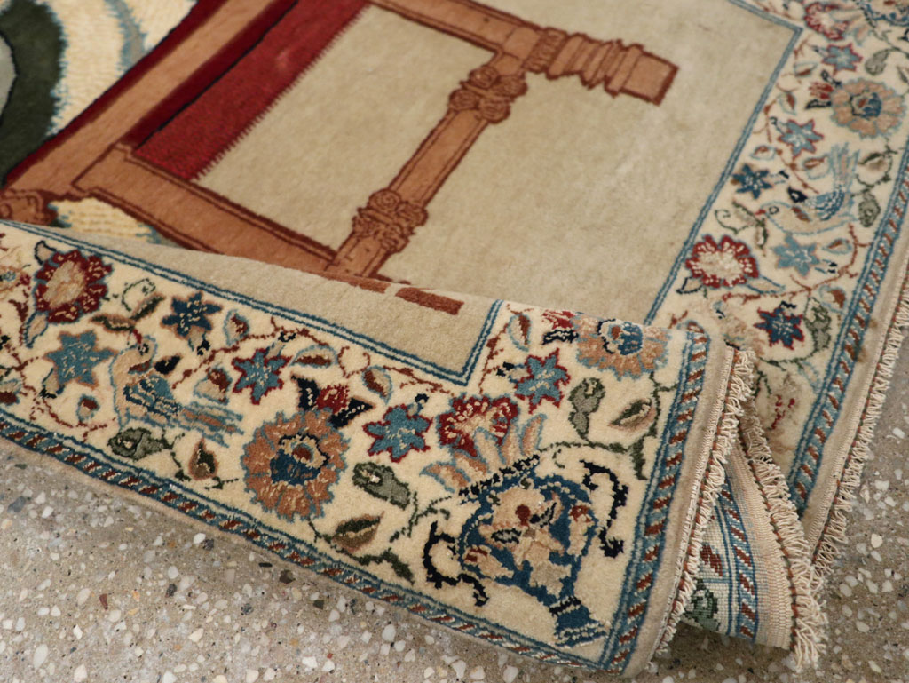 Vintage Persian Nain Pictorial Rug, No.33296 - Galerie Shabab