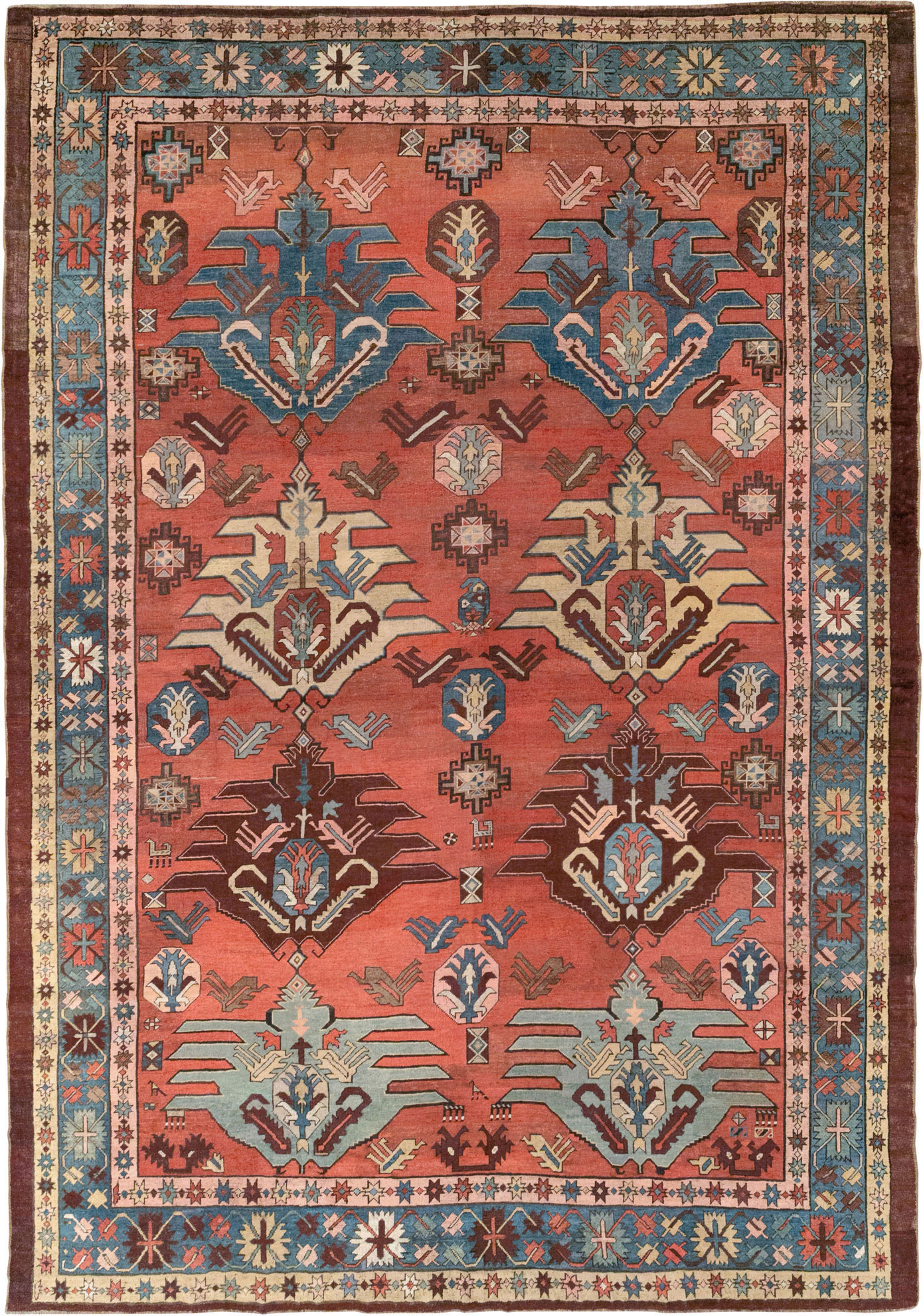 Antique Persian Bakshaish Room Size Carpet, No.33301 - Galerie Shabab