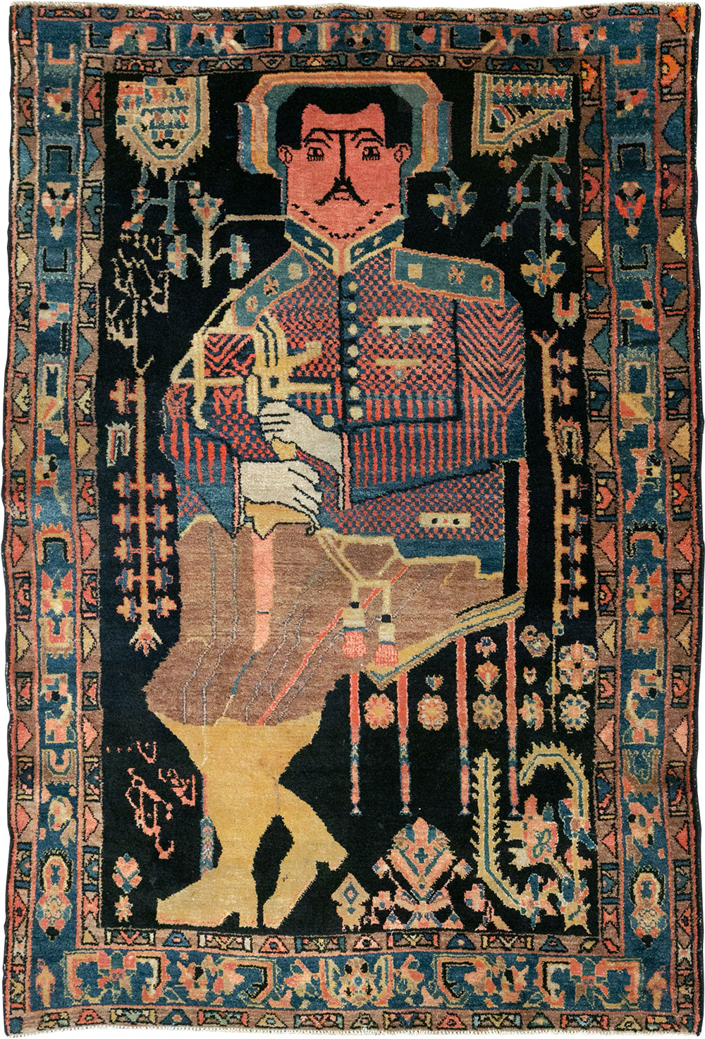 Vintage Persian Malayer Pictorial Rug, No.33302 - Galerie Shabab