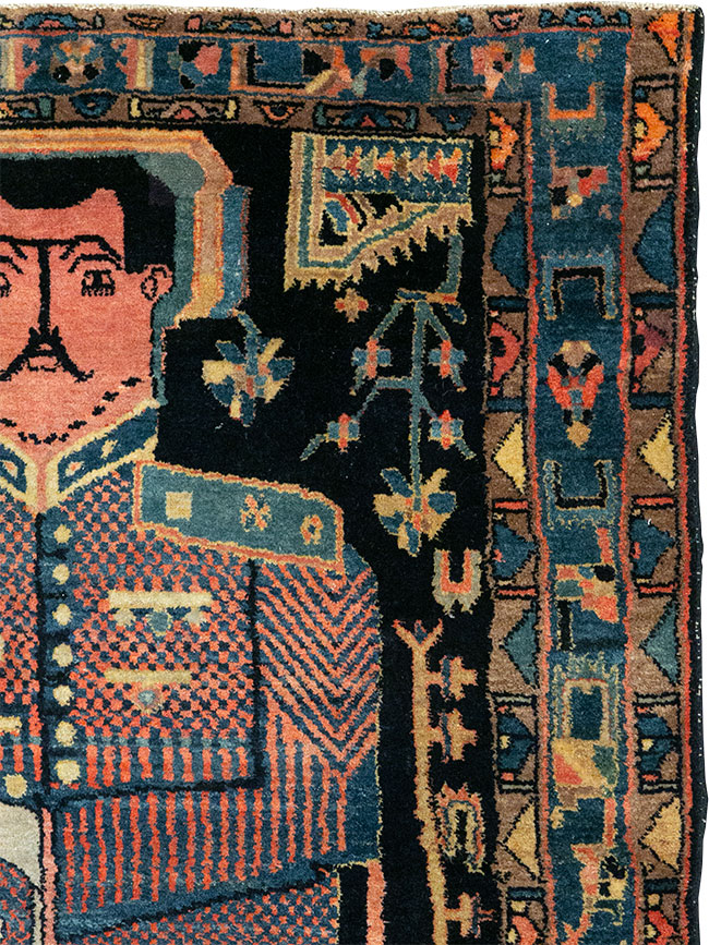 Vintage Persian Malayer Pictorial Rug, No.33302 - Galerie Shabab