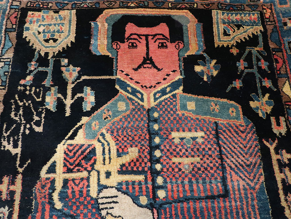 Vintage Persian Malayer Pictorial Rug, No.33302 - Galerie Shabab