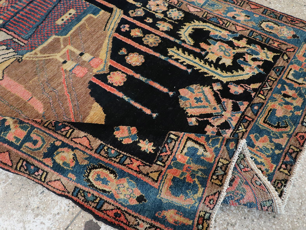 Vintage Persian Malayer Pictorial Rug, No.33302 - Galerie Shabab