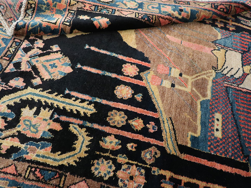 Vintage Persian Malayer Pictorial Rug, No.33302 - Galerie Shabab