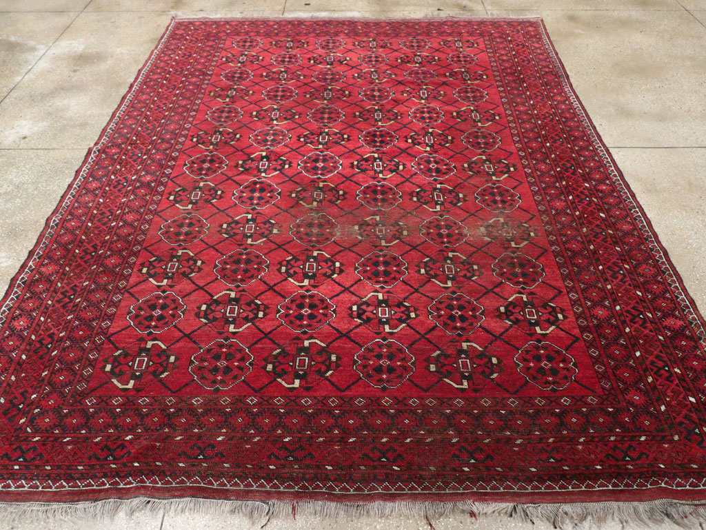 Vintage Central Asian Turkoman Room Size Rug, No.33307 - Galerie Shabab