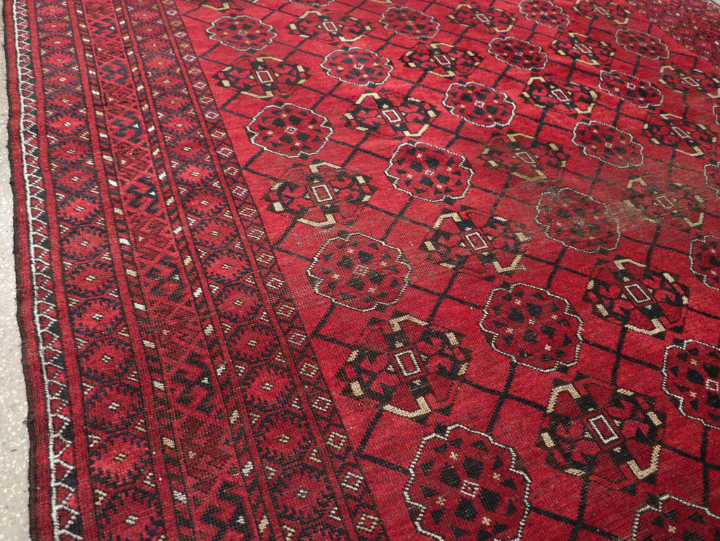 Vintage Central Asian Turkoman Room Size Rug, No.33307 - Galerie Shabab