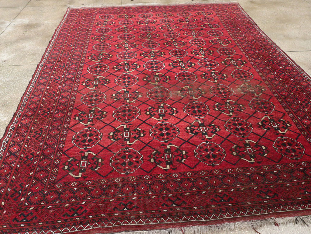Vintage Central Asian Turkoman Room Size Rug, No.33307 - Galerie Shabab