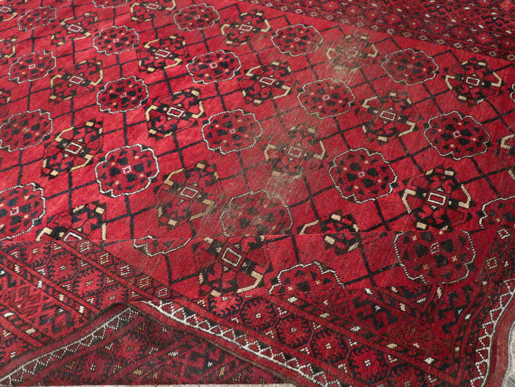 Vintage Central Asian Turkoman Room Size Rug, No.33307 - Galerie Shabab