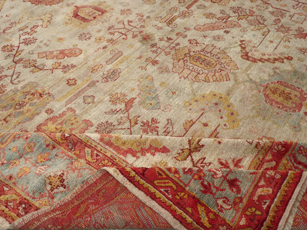 Antique Turkish Oushak Large Square Room Size Carpet, No.33319 - Galerie Shabab