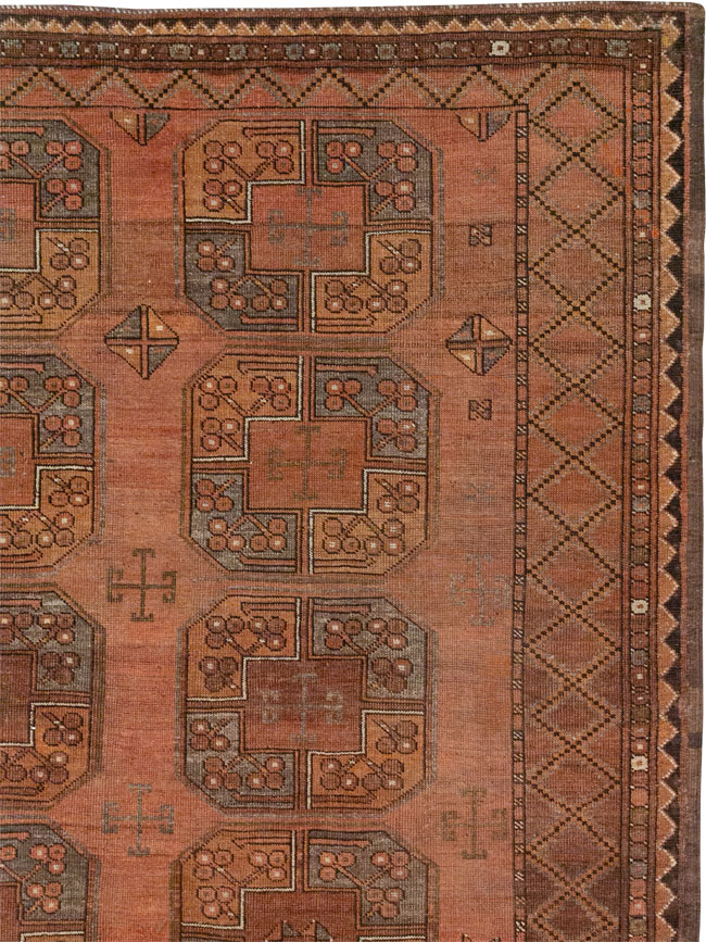 Vintage Central Asian Turkoman Accent Carpet, No.33321 - Galerie Shabab