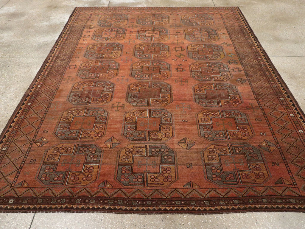 Vintage Central Asian Turkoman Accent Carpet, No.33321 - Galerie Shabab