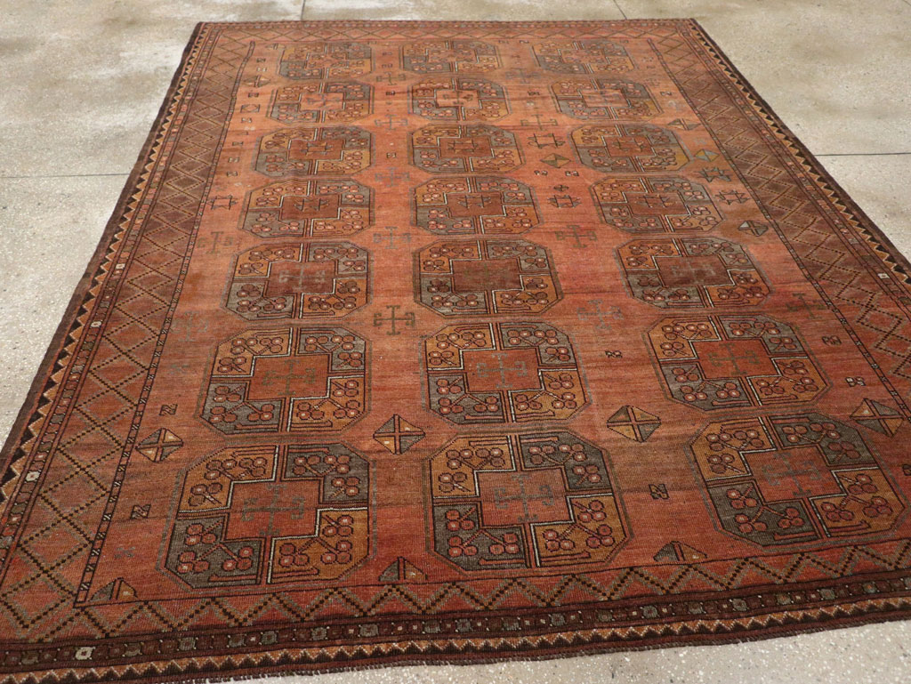 Vintage Central Asian Turkoman Accent Carpet, No.33321 - Galerie Shabab