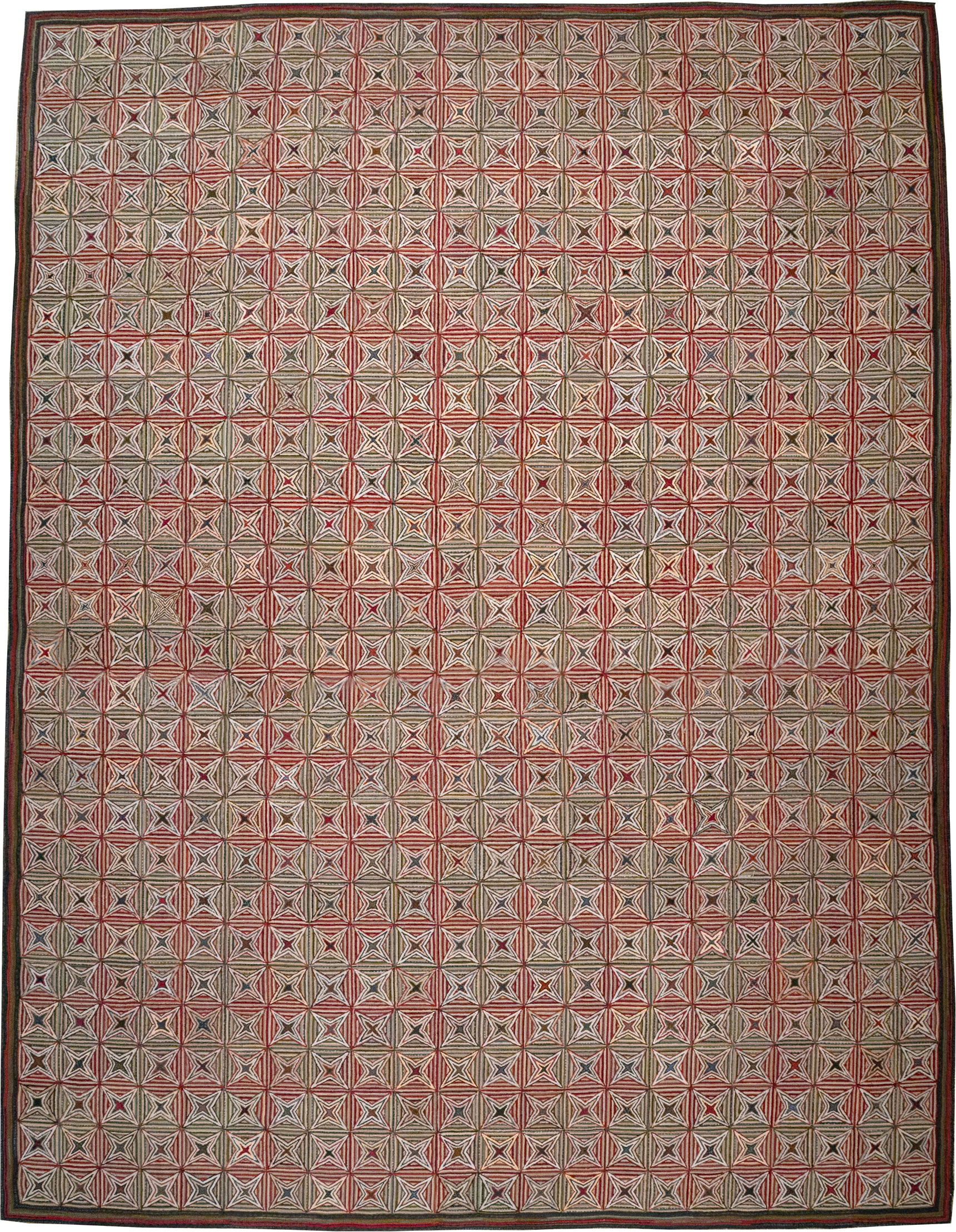 Modern Ecuadorian Hooked Rug in the American Style, No.33322 - Galerie Shabab
