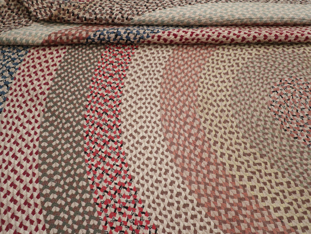 Vintage American Braid Round Rug, No.33327 - Galerie Shabab