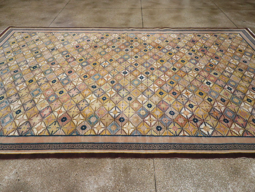 Vintage Chinese Ningxia Room Size Carpet, No.33334 - Galerie Shabab