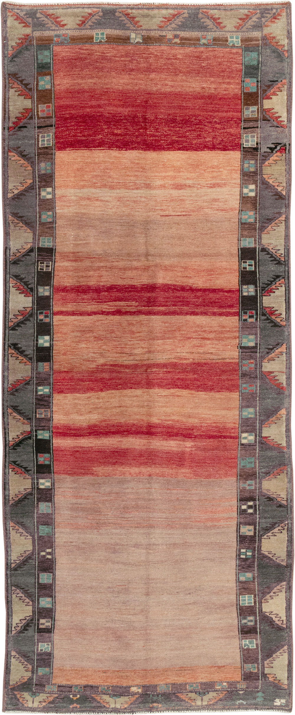 Vintage Turkish Anatolian Wide Gallery Runner, No.33339 - Galerie Shabab